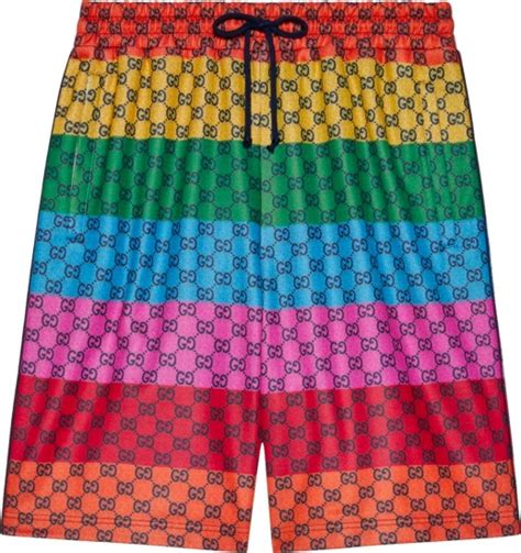 gucci stripe shorts|Gucci shorts colorful.